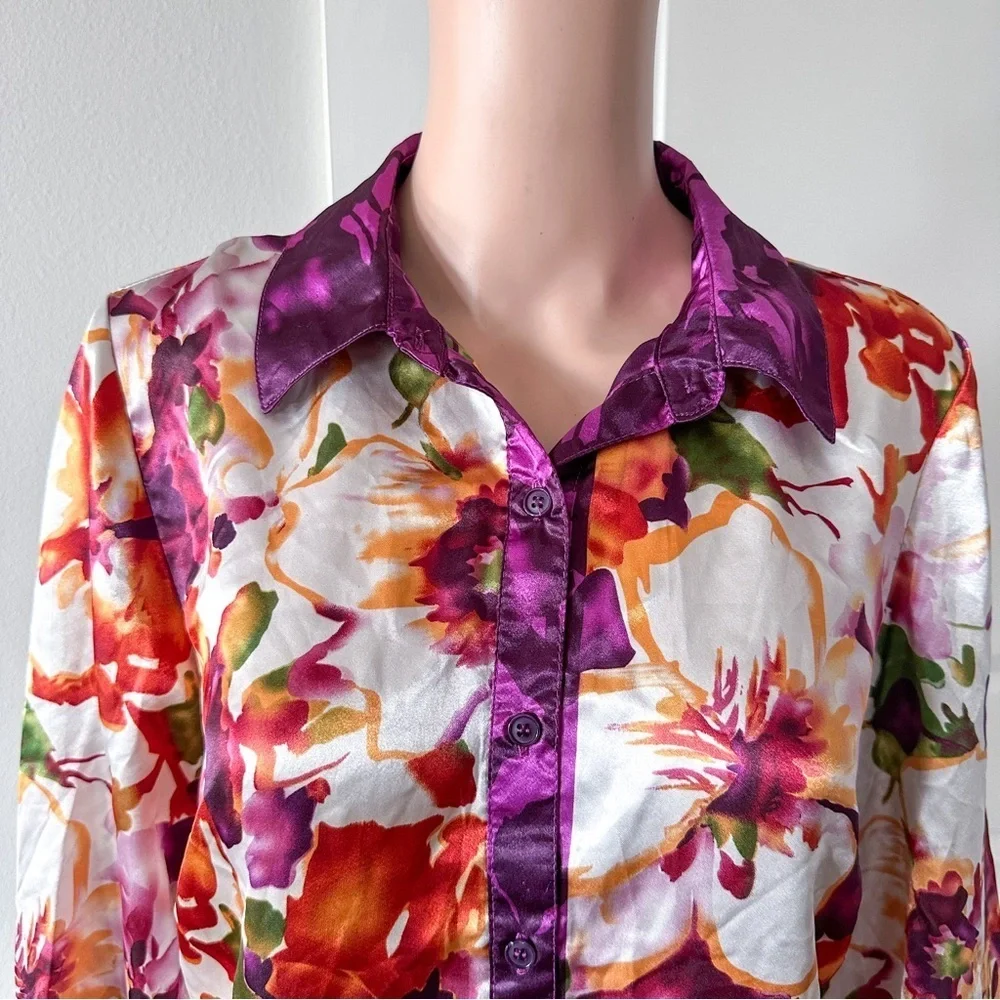 Women’s Tops | Floral Button Down Shirt Top - Picture 2 of 9